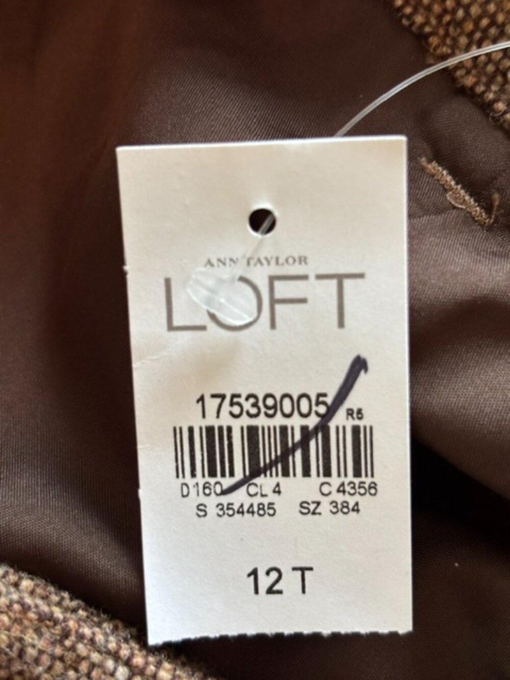NWT Loft Brown Tweed Wool Blend A-Line Button Front Mini Skirt Women's Size 12T - Picture 9 of 9